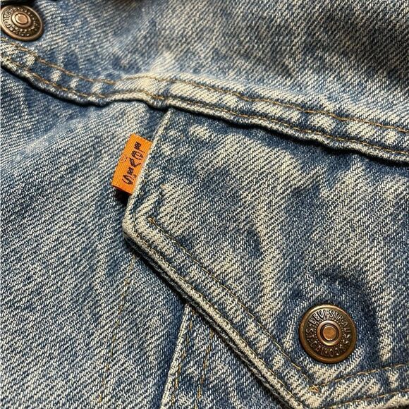 Vintage LEVIS Sherpa Lined Jean Jacket Size 44 - Picture 5 of 16